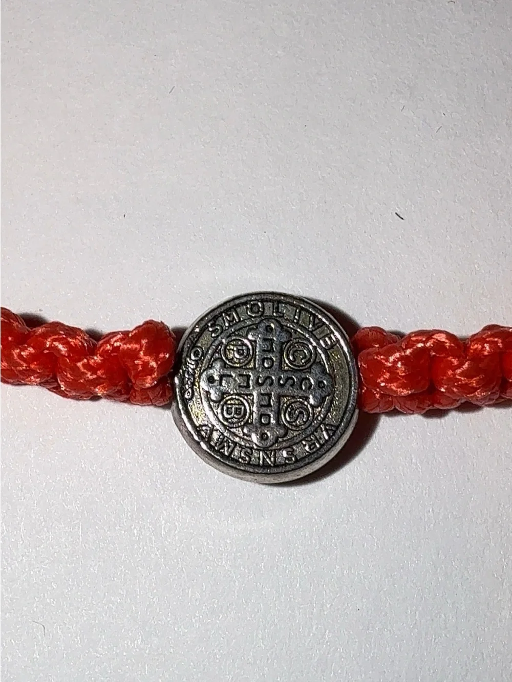 Red St. Benedict Medal Adjustable Bracelet
